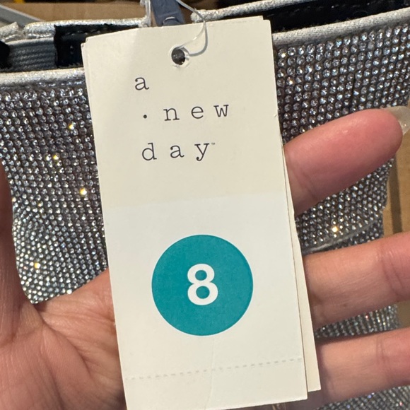 Size 8 A new day Sparkling Silver Ankle Booties - Picture 2 of 3